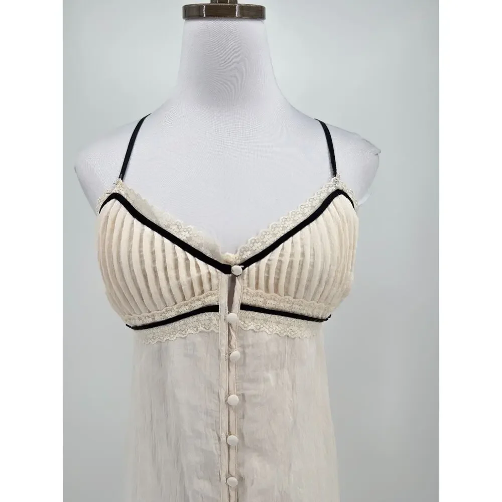 Free People Intimately Brighter Days Whisper White Cream Maxi Slip Dress Sz S